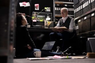 Law enforcement agents in tactical gear are engaged in a covert operation.