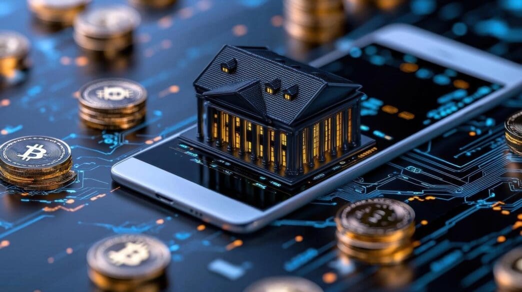 Smartphone displaying an online banking digital transaction.