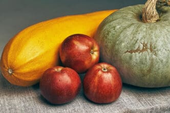 squashes, root vegetables, apples, and pears