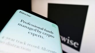 The Bitwise Asset Management website on a smartphone screen.