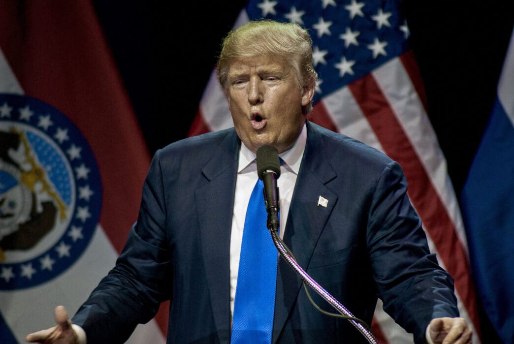 Presidential candidate Donald Trump speaks at a rally in Missouri in 2016.