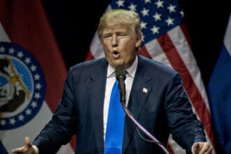 Presidential candidate Donald Trump speaks at a rally in Missouri in 2016.