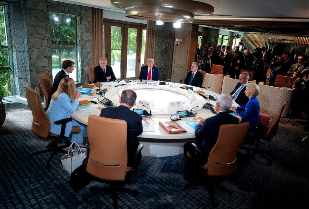 World leaders at a G7 Summit meeting in Kananaskis, Alberta