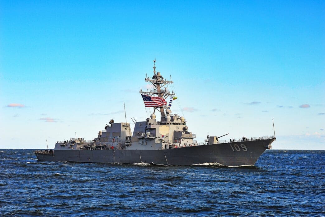 The US Navy destroyer USS Jason Dunham (DDG 109) sailing in the Baltic Sea.