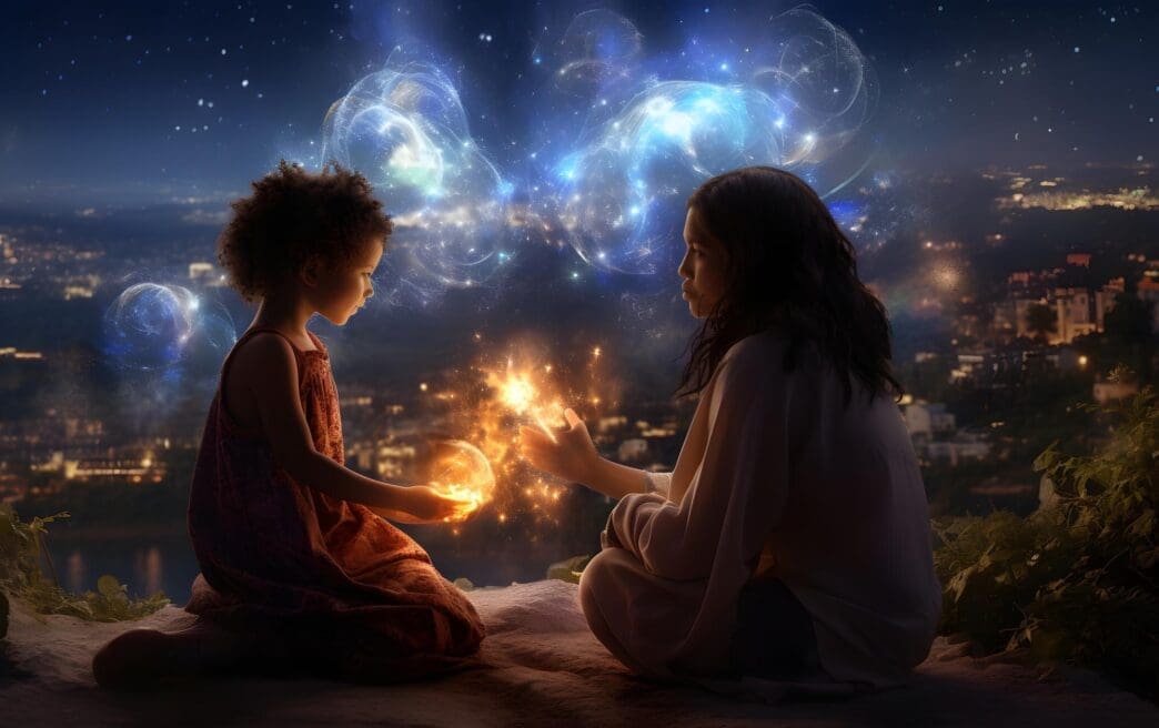 Abstract background with a vibrant mix of colors.