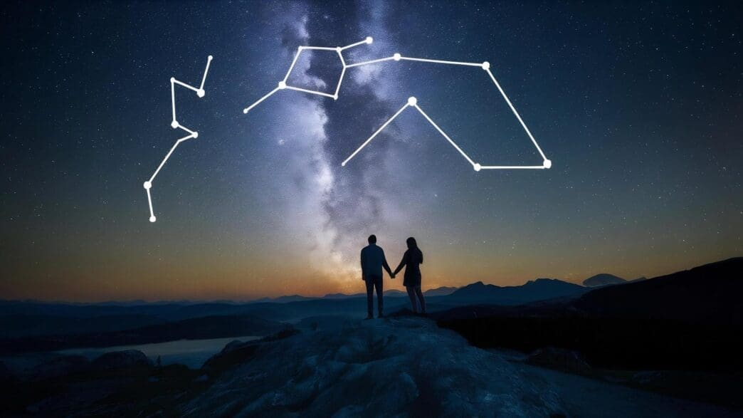 A stunning view of a dark night sky filled with bright constellations.