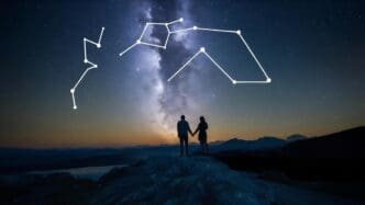 A stunning view of a dark night sky filled with bright constellations.