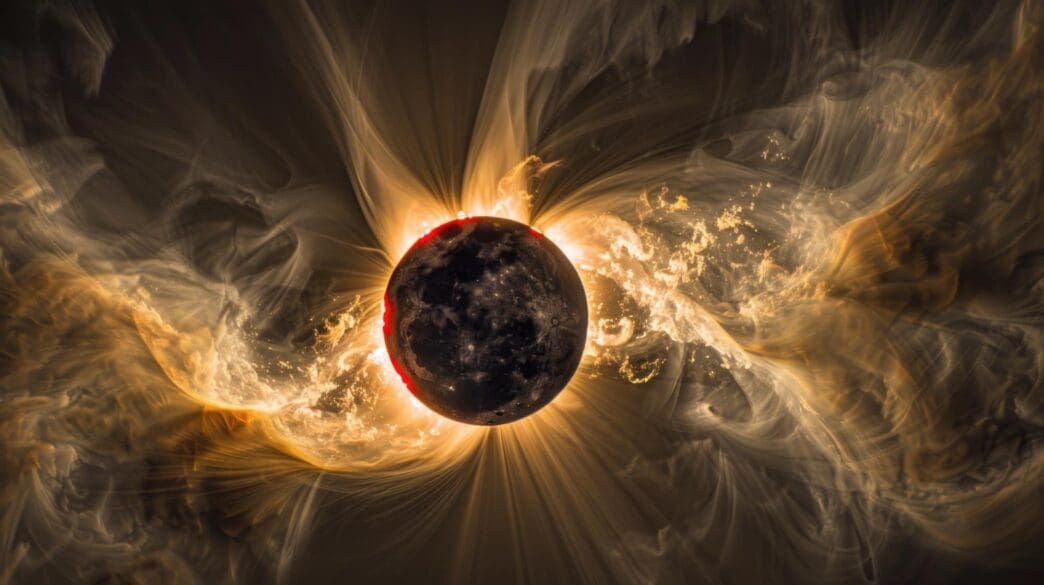 Sunlight streams through clouds of smoke.