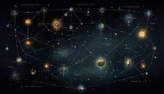 A realistic depiction of the Summer Triangle constellation, labeled with the names of the stars that form it.