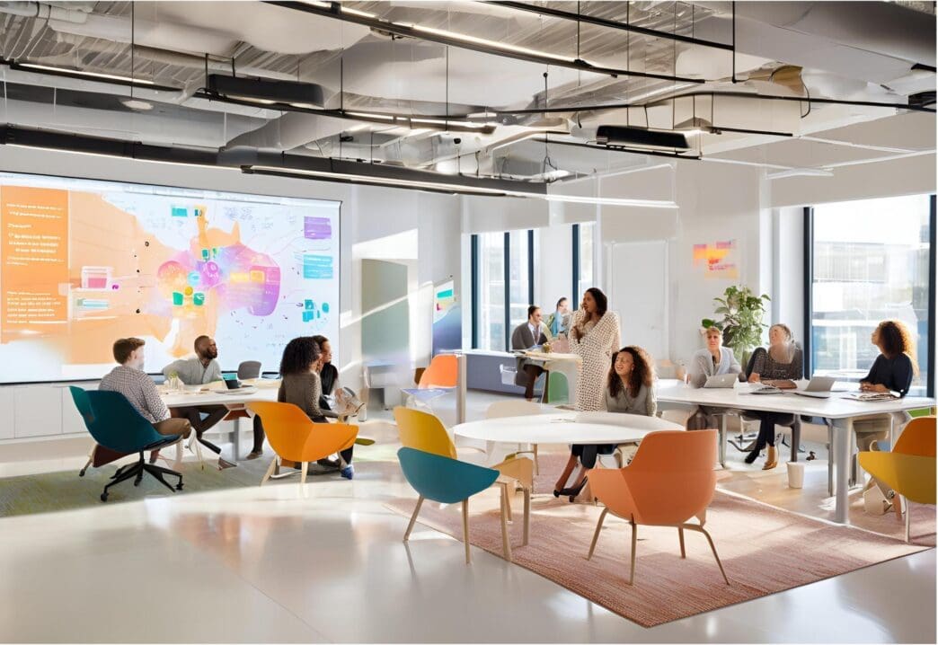 A graphic depicts the words "Corporate Vision Shaping the Future" in large, bold text.