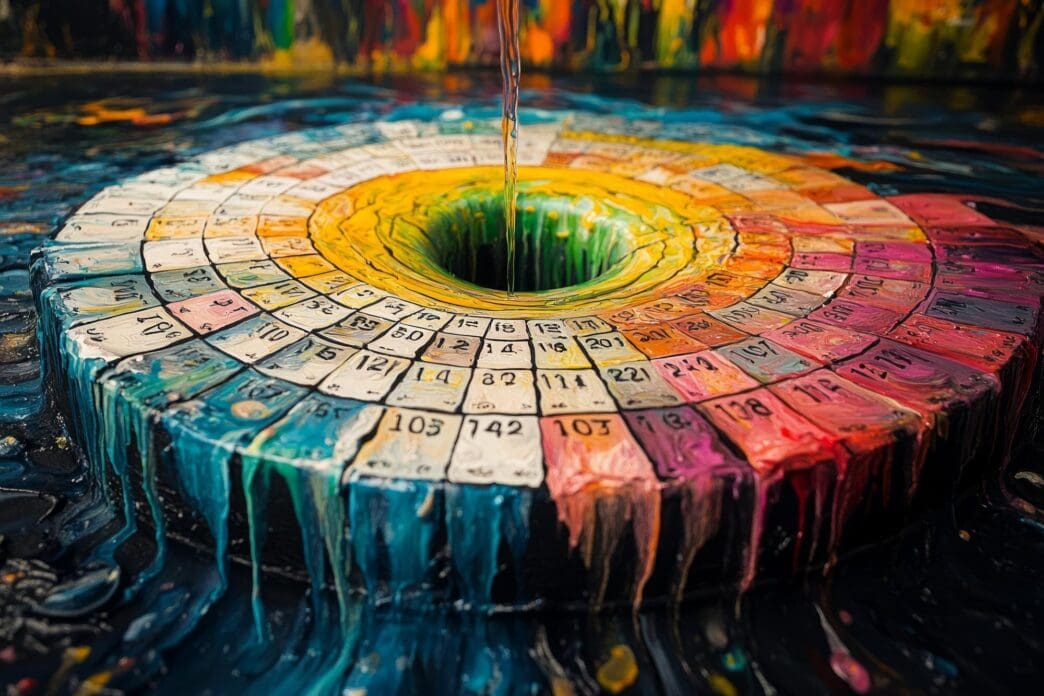 A digital calendar displays the current date and time within a continuous, looping animation.