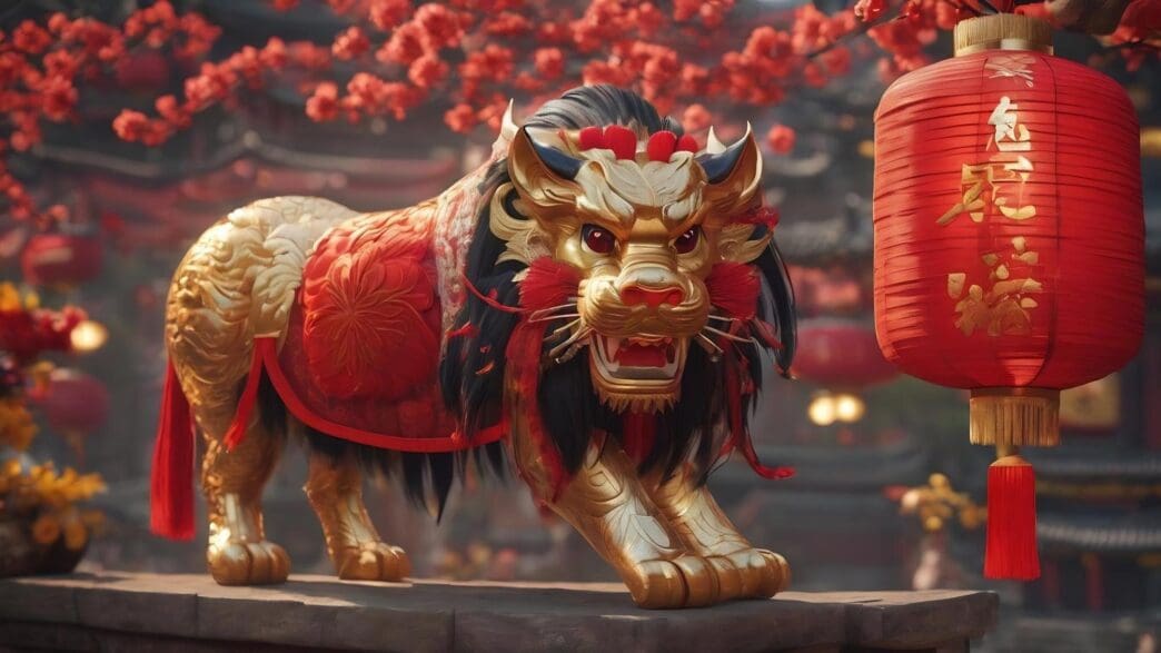 A colorful graphic displays the words "Happy Chinese New Year" in stylized lettering.