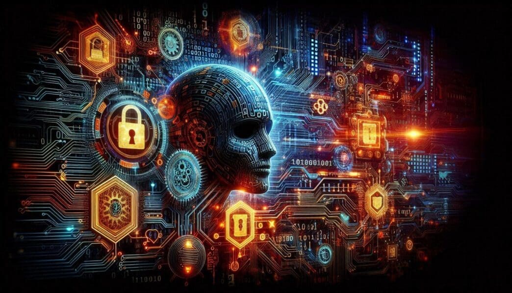 Poster with a man's head and the word "lock" superimposed on it.