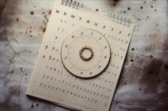 A close-up of a spiral notebook shows the spiral binding on the side and a decorative spiral design on the top.