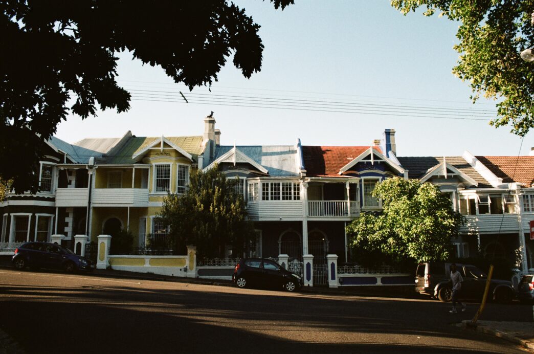 People walking on a city street.
