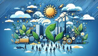 Advertisement banner promoting eco-efficient business operations.