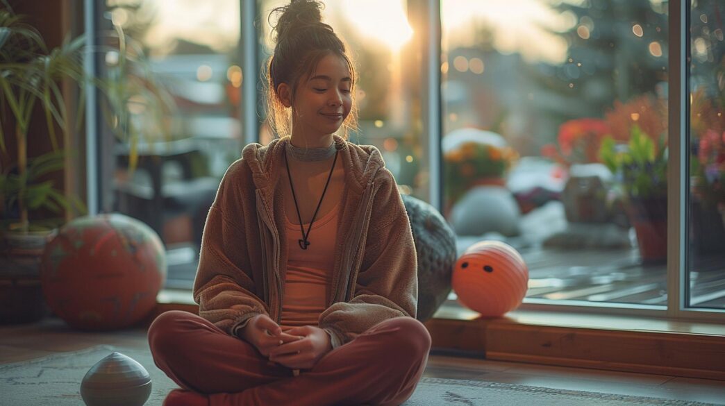 A caregiver assists a patient in a medical setting.