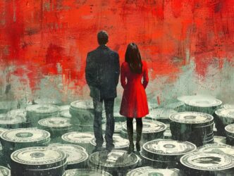 A graphic shows a comparison of wage gaps, with concepts of equal pay, salary equity, money saving, and financial growth.