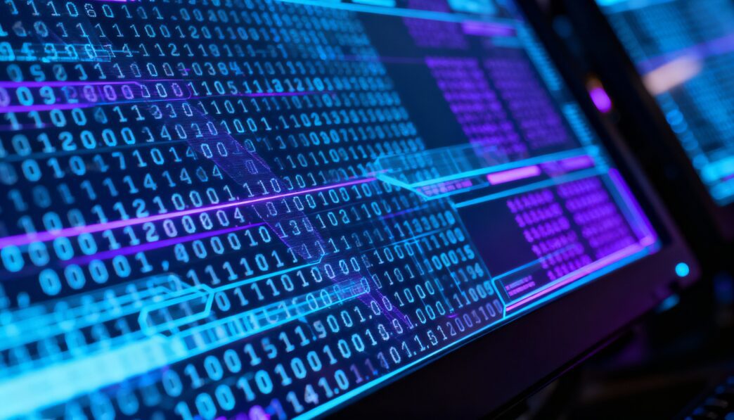 Cyber tech illustration representing machine learning and security leaks