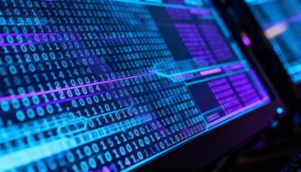 Cyber tech illustration representing machine learning and security leaks