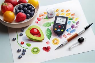 A digital screen displays data from a diabetes monitor, illustrating the use of generative AI in healthcare.