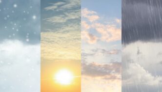 Collage of different weather conditions and cloudy skies over Central Florida