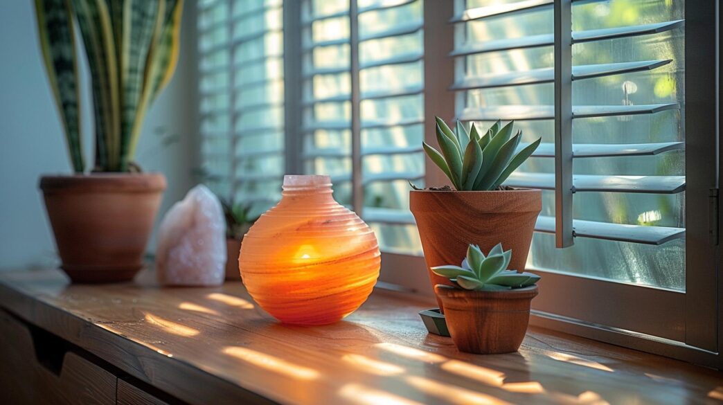 A small, white essential oil diffuser with a minimalist design.