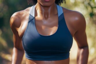 Unrecognizable woman running outdoors on a path.