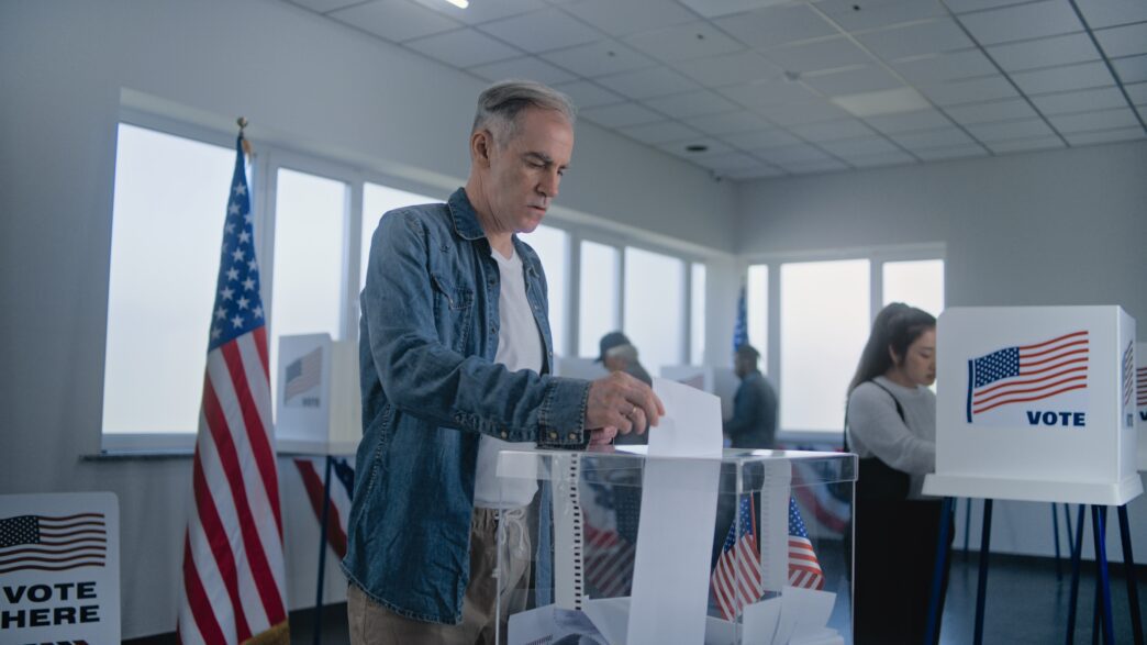 Politics Gov graphic illustrating Super PACs and AI regulation.