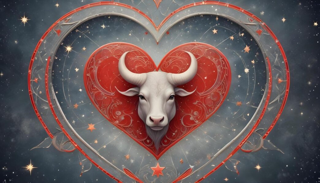 A graphic shows the Taurus zodiac symbol with the words "Love Horoscope" and related imagery.
