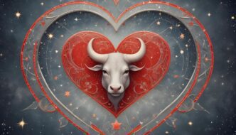 A graphic shows the Taurus zodiac symbol with the words "Love Horoscope" and related imagery.