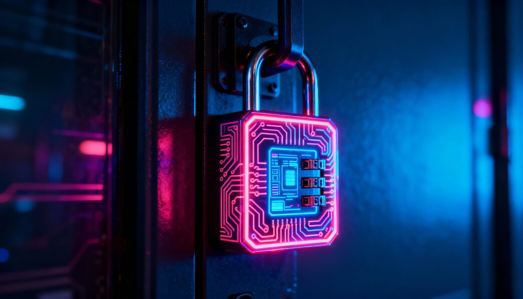 Cyber technology visual representing cryptocurrency theft