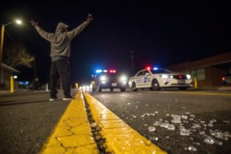 Scene of traffic accidents related to DUI hit-and-run in Fresno County