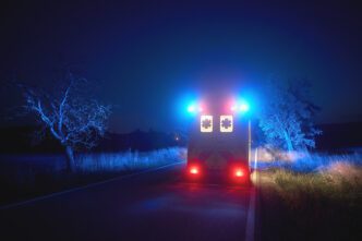 Traffic accident scene involving Victoria Police hit-and-run investigation.