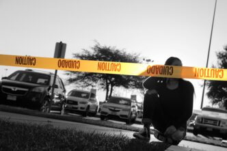 Law enforcement scene relating to a Las Vegas homicide investigation