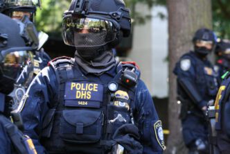 Federal DHS police officers responding to a Lancaster County raid.