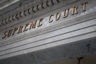 Utah Supreme Court sign inside Utah State Capitol, Salt Lake City.