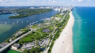 Aerial View of Haulover Park and Beach