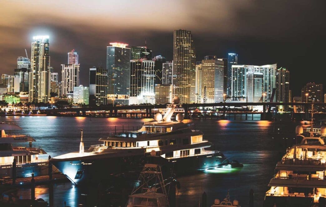Downtown Miami skyline at night