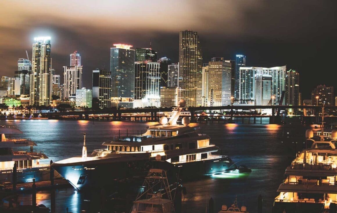 Downtown Miami skyline at night