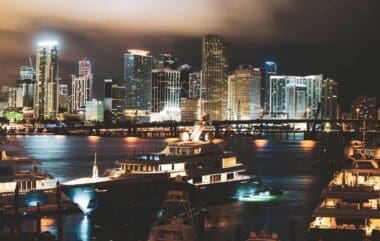 Downtown Miami skyline at night
