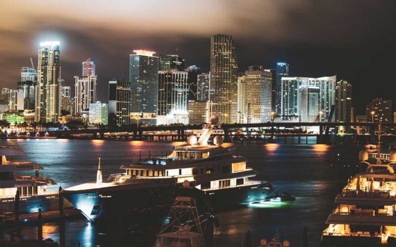 Downtown Miami skyline at night