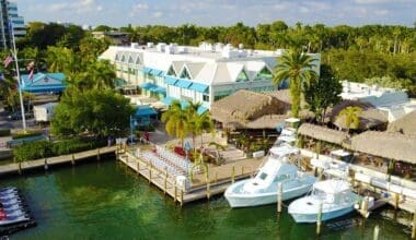 Aerial image of Monty's Raw Bar in Coconut Grove