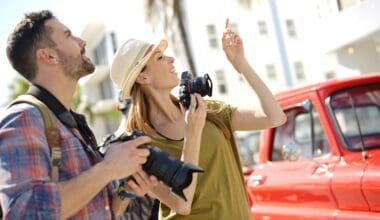 Tourists taking pictures in Miami