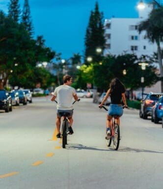 Couple enjoying fitness and outdoor adventures in Miami