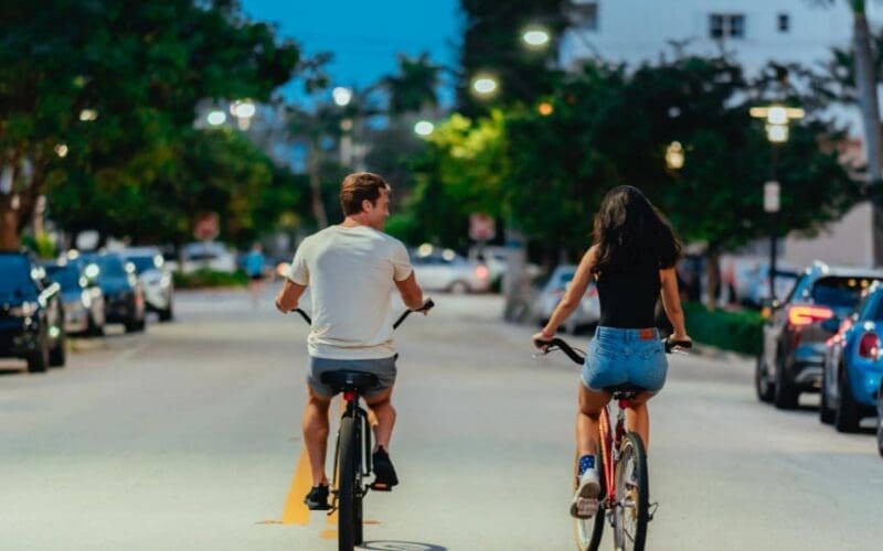 Couple enjoying fitness and outdoor adventures in Miami